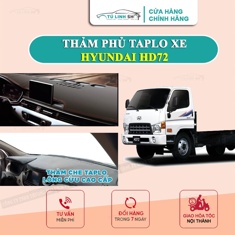 Thảm taplo HYUNDAI HD72 bằng lông Cừu 3 lớp