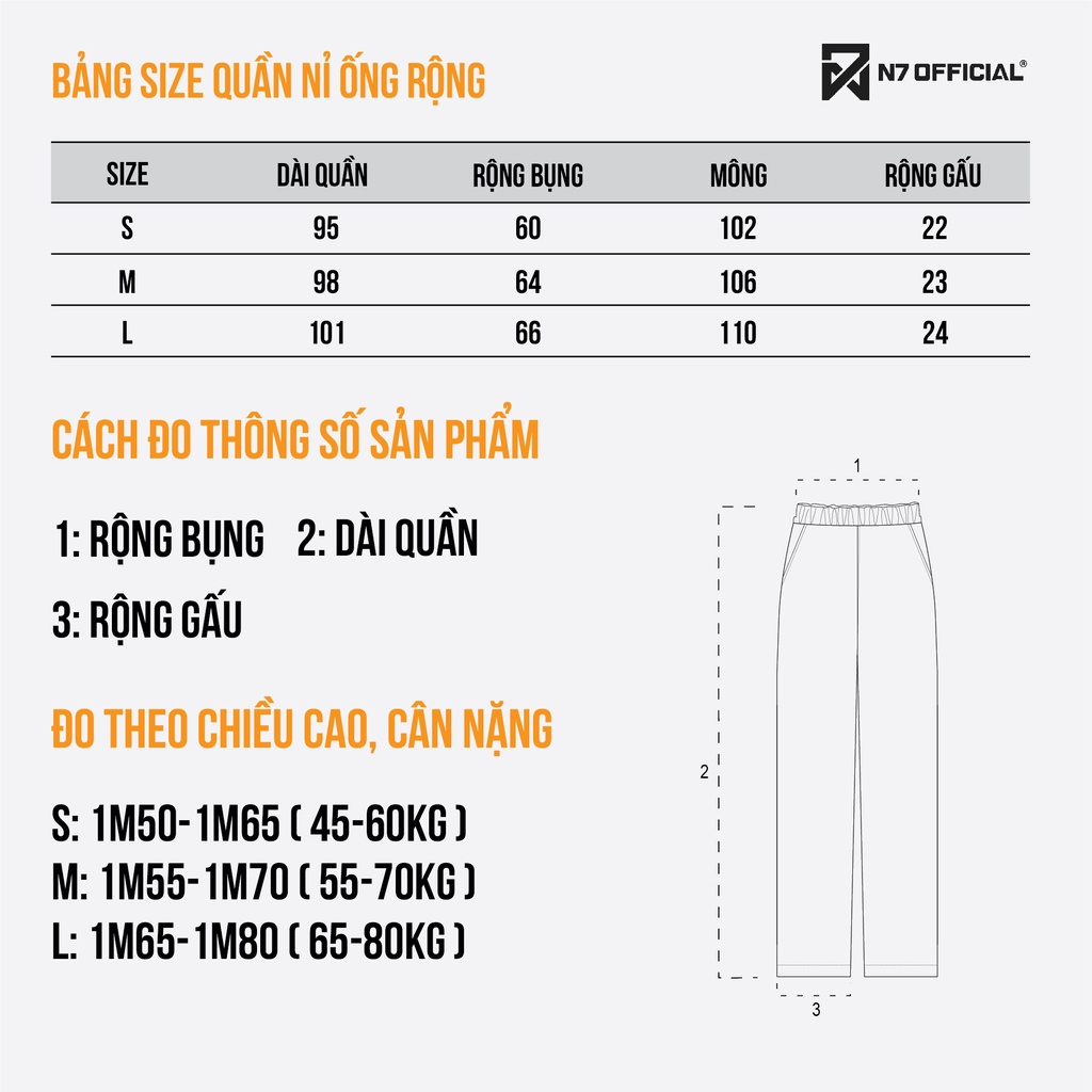 Quần Nỉ ống rộng N7 basic pants suông nam nữ Local Brand