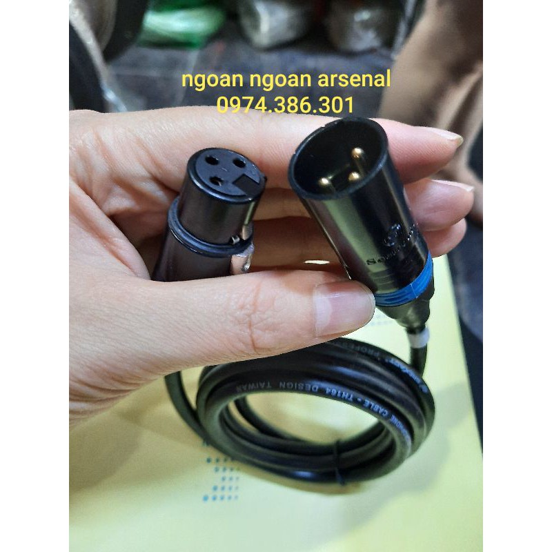 Dây tín hiệu âm thanh 2 đầu canon XLR đực cái (hay chuẩn balance, xlr) hàng Taiwan Diy chất lượng