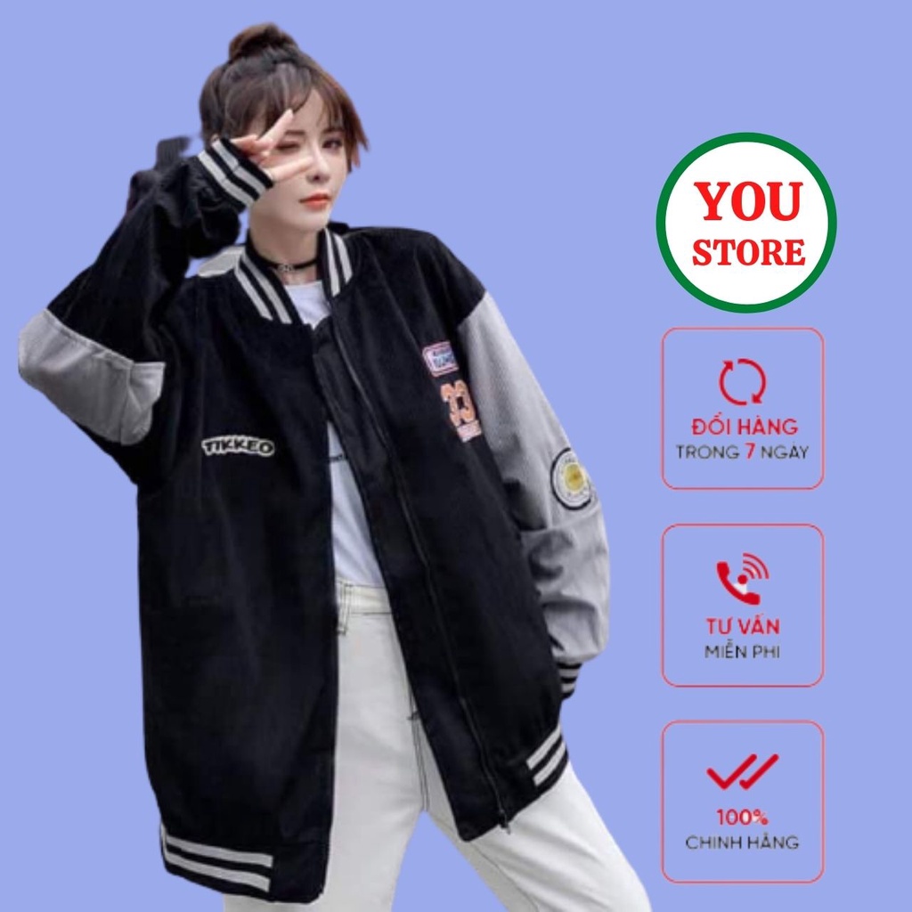 Áo Khoác Bomber Nam Nữ Unisex Nhung Gân 33 Chất Liệu Nhung Dầy Dặn Mã 072 You Store