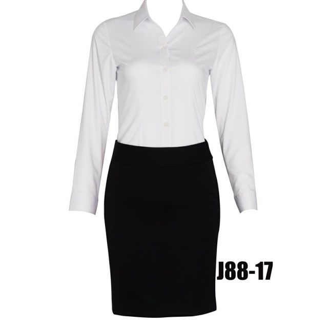 Chân váy Thái Hòa chất đẹp giãn nhẹ màu đen J88-17