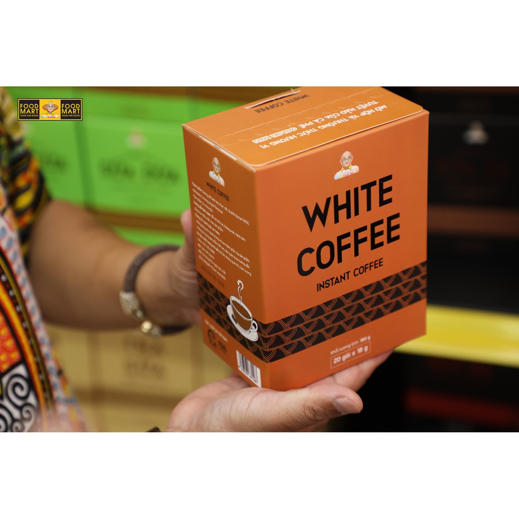 Cà Phê White Coffee Color Man Set 20 gói từ bột kem béo thực vật và cà phê hòa tan