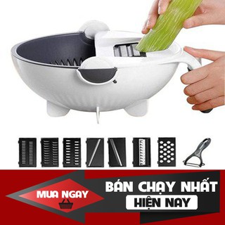 Bộ Bào Sợi Rau Của Quả Đa Năng 9 Món Kèm Rổ Và Chậu Đựng Siêu Tiện Dụng Cho Nhà Bếp