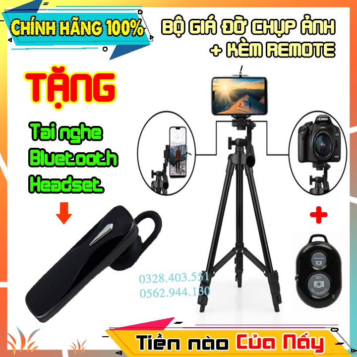 [Top tìm kiếm] BỘ CHÂN ĐỠ CHỤP ẢNH CAO CẤP + TẶNG TAI NGHE BLUETOOTH HEADSET SÀNH ĐIỆU