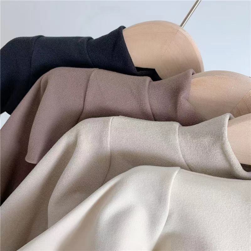 Mới Áo Thun Tay Dài Cổ Lọ Dày Dặn Màu Trơn Dành Cho Bé Gái