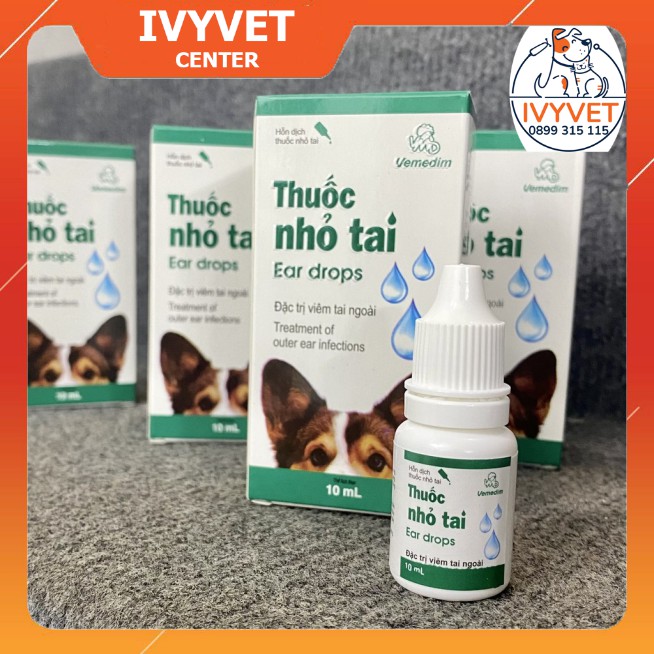 [Mã PET50K giảm Giảm 10% - Tối đa 50K đơn từ 250K] Thuốc trị viêm tai chó mèo Ear Drops 10ml hàng chính hãng