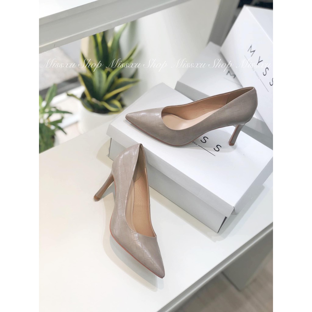 Giày cao gót nữ 8cm da rắn thời trang MYSS - CG145