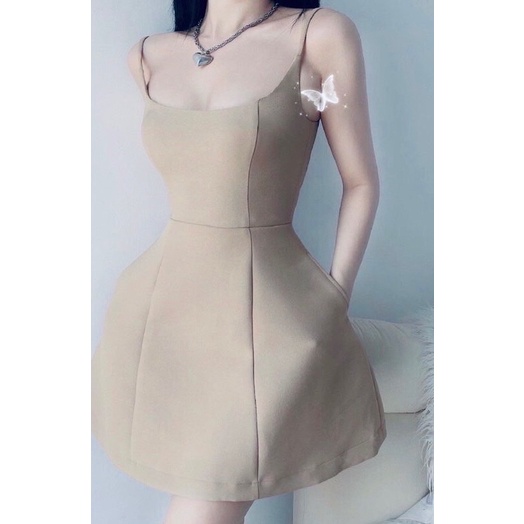 Đầm hai dây, đầm chữ a vải cao cấp thiết kế basic - 25 Store