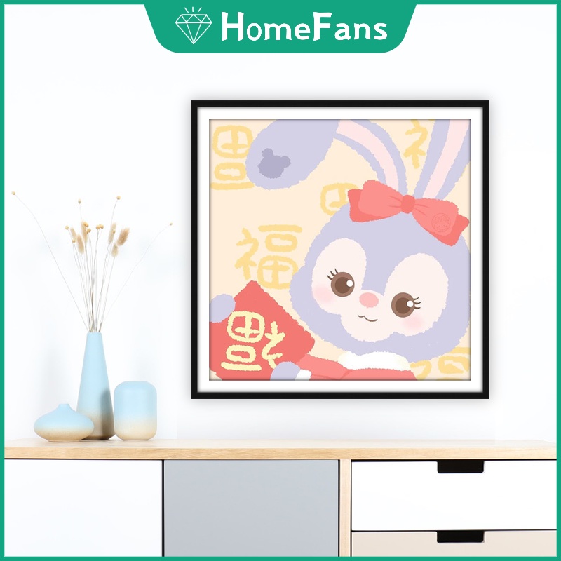 Bộ Tranh Đính Đá 5D Họa Tiết Hoạt Hình Duffy/ Disney Độc Đáo DIY 30x30cm/40x40cm