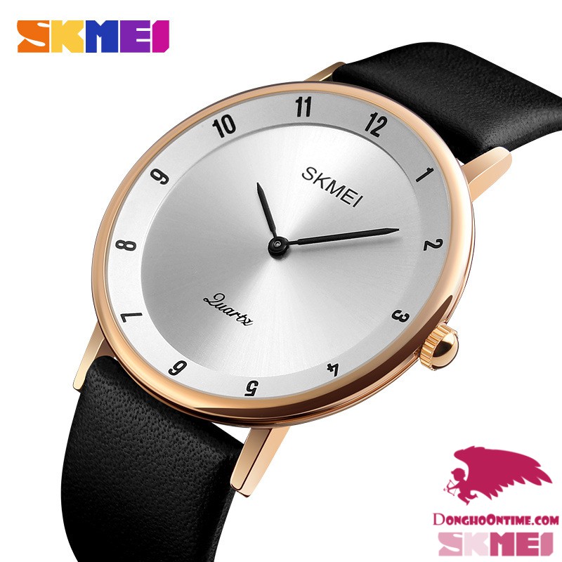 Đồng hồ nam dây da siêu mỏng SKMEI 1263 sang trọng (Tặng vòng tay tỳ hưu)