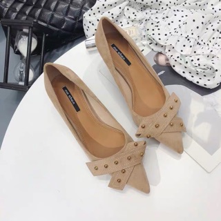 Giày da lộn gót 5cm