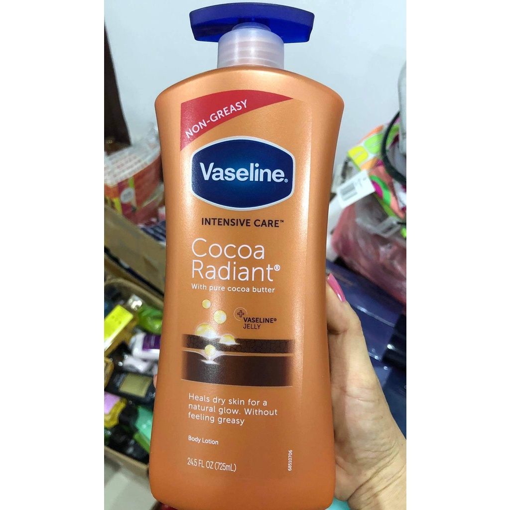 SỮA DƯỠNG THỂ VASELINE - Intensive Care Cocoa Glow Body Lotion 725ml ( Nâu )