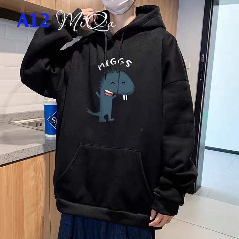 Áo Nỉ Bông Thời Trang UNISEX Hoạ Tiết Khủng Long 2 Răng Ngộ Nghĩnh 🦕 / HOODIE FREESIZE 💜 MiQa 💜 #17 | BigBuy360 - bigbuy360.vn
