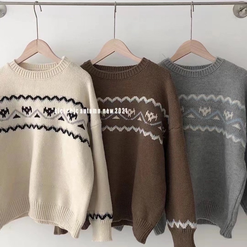 ÁO LEN CỔ TRÒN VINTAGE | BigBuy360 - bigbuy360.vn