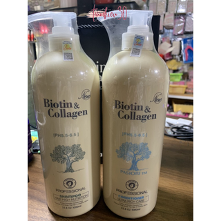 Cặp Dầu Gội , Xả Biotin Collagen Trắng 1000ml | Giảm Rụng Tóc,Phục Hồi Tóc Khô Xơ, Hư Tổn [Chính Hãng]