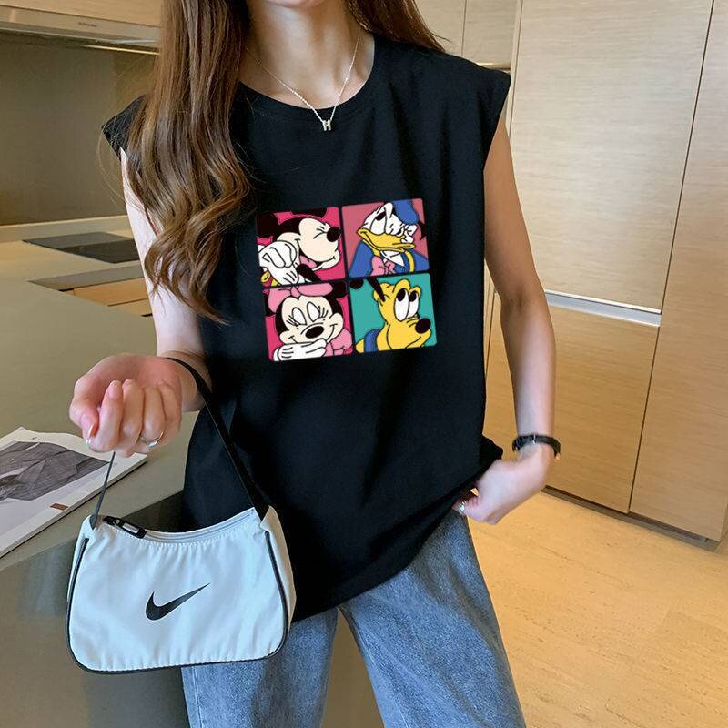 Áo Thun Sát Nách Thể Thao Họa Tiết Hoạt Hình Cho Nữ