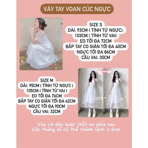 K 🌿 ĐẦM TRẮNG CÔNG CHÚA TAY VOAN CÚC NGỰC 🌿 VÁY DỰ TIỆC 💛 | BigBuy360 - bigbuy360.vn
