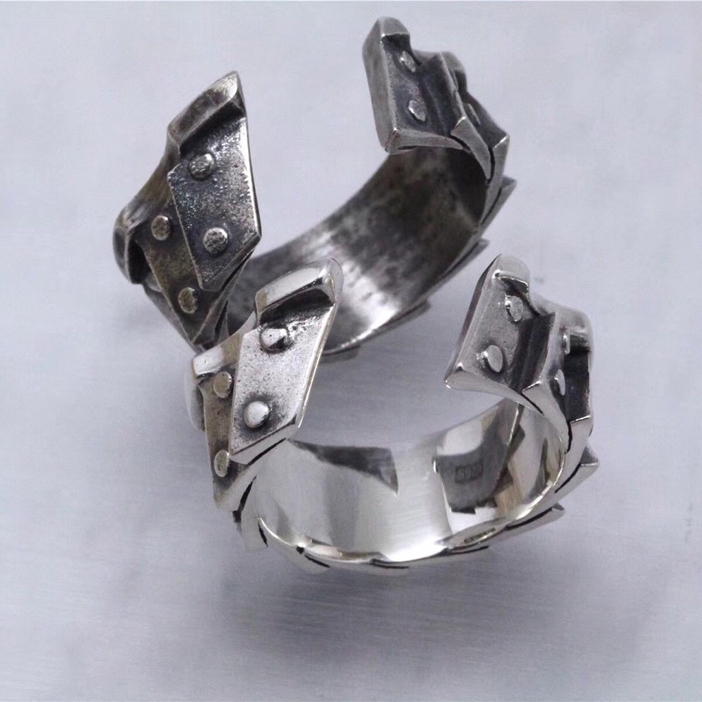 Nhẫn nam nữ tròn Unisex màu bạc Thời trang Kuu Clothes chất liệu Titan đẹp đơn giản - Nhẫn Boder Ring