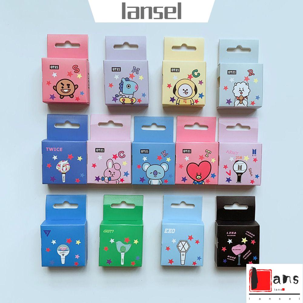 Cuộn Băng Keo Washi Không Độc Hại In Hình BT21 Dùng Trang Trí Sổ Tay