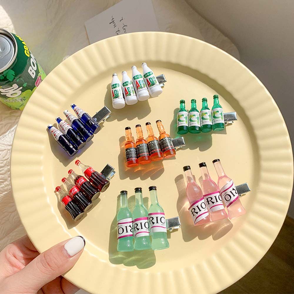 Kẹp tóc hình bình sữa/ chú vịt mini bằng nhựa resin nhiều màu phong cách Hàn Quốc cho nữ