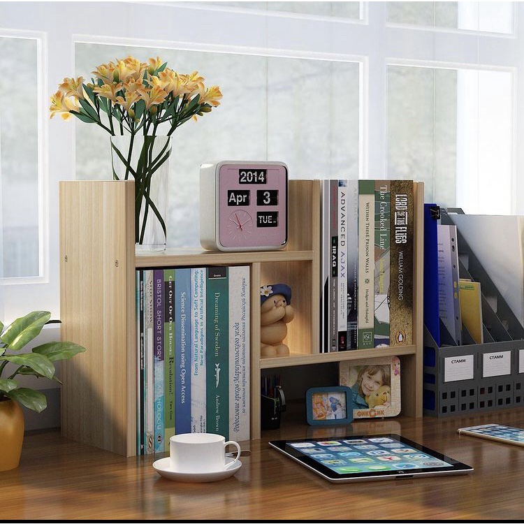 [KỆ LẮP SẴN] Giá sách để bàn làm việc lắp hoàn chỉnh, decor căn bếp, góc học tập - Sindecor