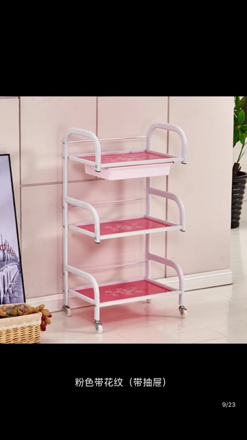 Xe đẩy dành cho các spa xe ba tầng in hoa đủ các màu hàng đẹp chắc chắn,khách có thể kiểm tra hàng trước khi thanh toán. | BigBuy360 - bigbuy360.vn