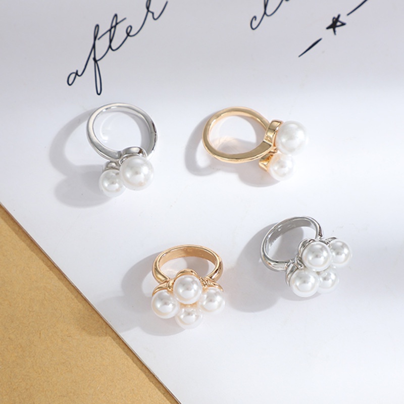 Nút cài khăn choàng bằng hợp kim đính ngọc trai nhân tạo đơn giản