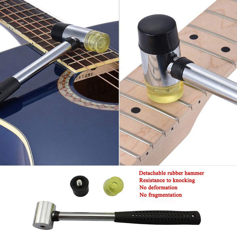 Bộ Dụng Cụ Gồm Búa Cao Su Và 2 Đá Mài Bảo Vệ Phím Đàn Guitar