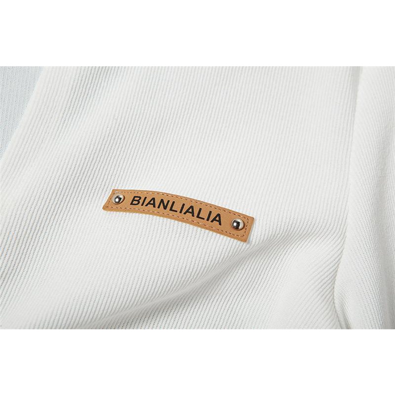 Áo Kiểu Dây Rút Tay Dài Cổ Chữ V In Chữ Thời Trang Cho Nữ