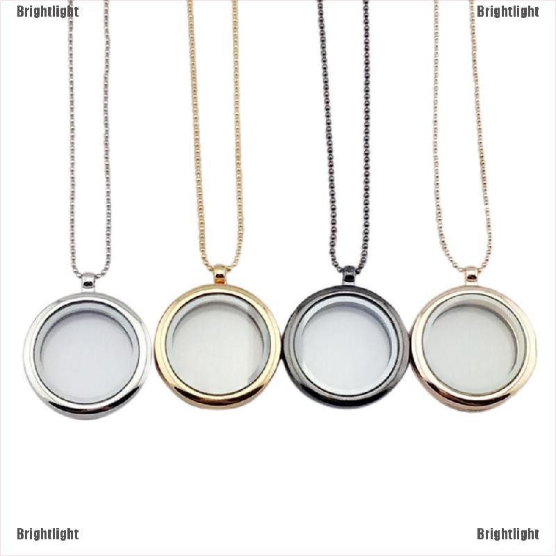 [Bright] New Floating Charm Living Memory Glass Round Locket Charms Pendant [Light]