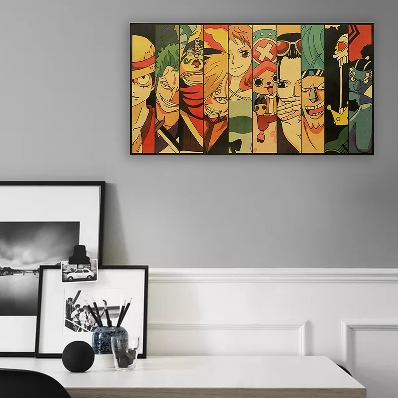 Tranh treo tường trang trí in họa tiết nhân vật hoạt hình One Piece