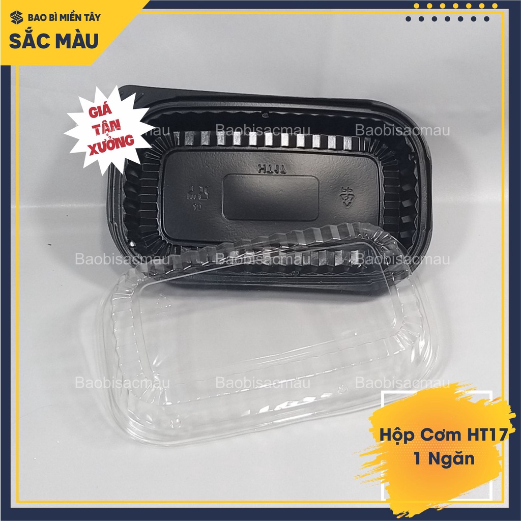SET 50 Hộp nhựa đế đen 1 ngăn, hộp 2 ngăn HT17