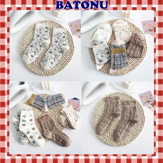 Set 5 đôi tất vớ nữ vintage Hàn Quốc dễ thương TN87