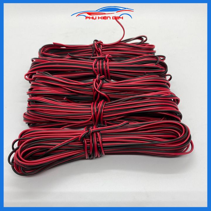 Dây điện đôi đen đỏ 18AWG đến 26AWG đường kính lõi 0.2mm, 0.3mm, 0.5mm, 0.75mm
