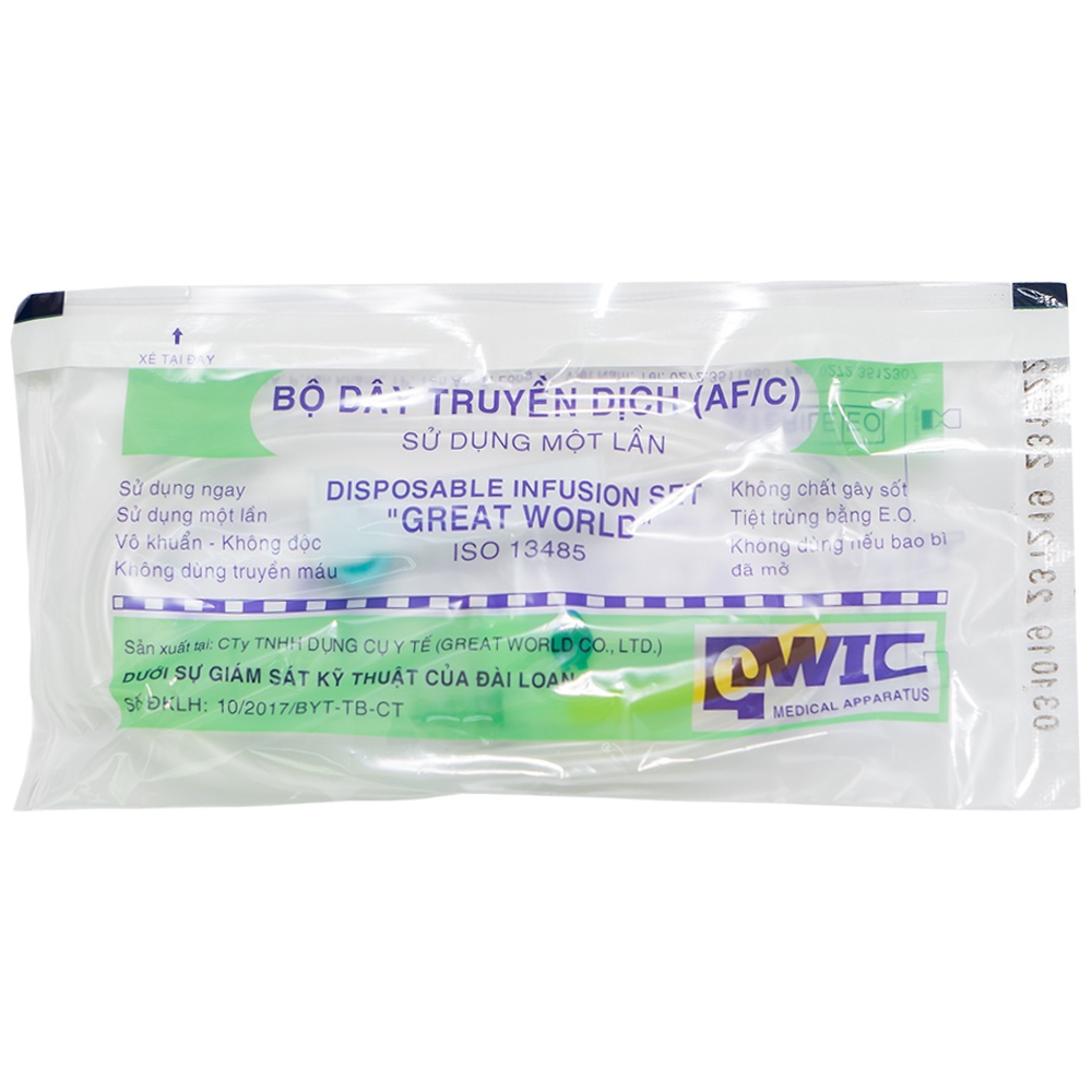 Disposable Infusion Set- Bộ Dây Truyền Dịch Af/C Great World hàng Vacopharm dây AF dùng 1 lần