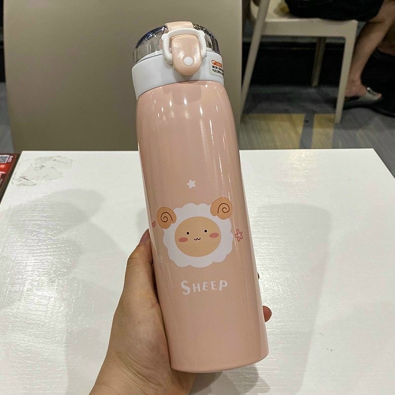 Bình Giữ Nhiệt Cute 500ml Họa Tiết Dễ Thương
