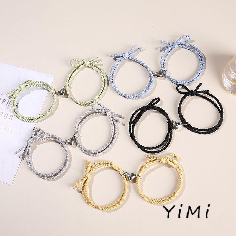 ️Vòng đeo tay bện với khóa từ tính trái tim cho nam và nữ