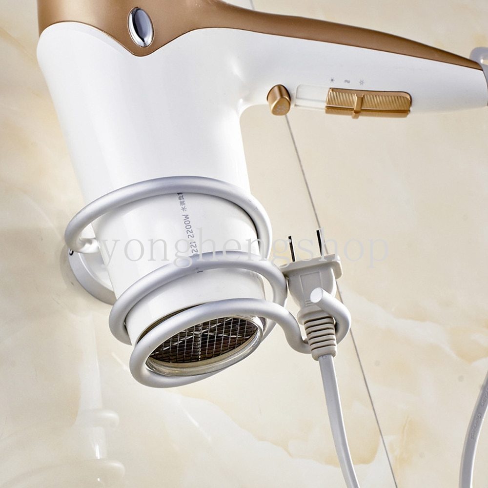 Giá Đỡ Máy Sấy Tóc Gắn Tường Nhà Tắm Bằng Nhôm Tiện Dụng