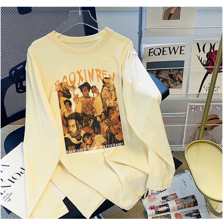 NRVP Áo Thun Nữ Dài Tay Dáng Rộng Phong Cách Hàn Quốc Mới