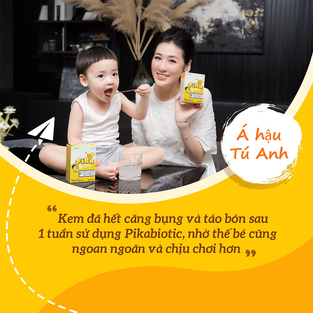 Combo 2 Men vi sinh Pika Biotic Hàn Quốc bổ sung lợi khuẩn, tăng cường hấp thu, ổn định tiêu hóa cho bé, hộp 30 gói x 2g