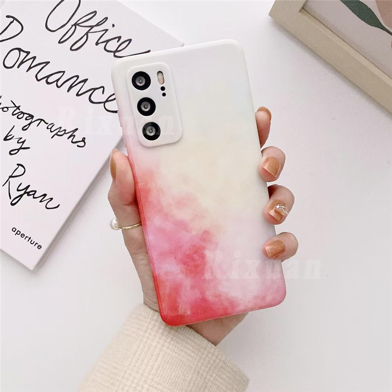 Ốp Điện Thoại Màu Nước Bảo Vệ Camera Cho Samsung Galaxy A03S A12 A11 A10 A10S A50 A50S A30S A51 A71 Samsung J7 Prime
