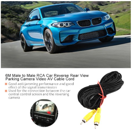 Dây cáp Video AV 6m đến đầu đực RCA cho camera cam lùi de xe hơi ô tô cho Toyota Vios Innova Hyundai Accent | BigBuy360 - bigbuy360.vn