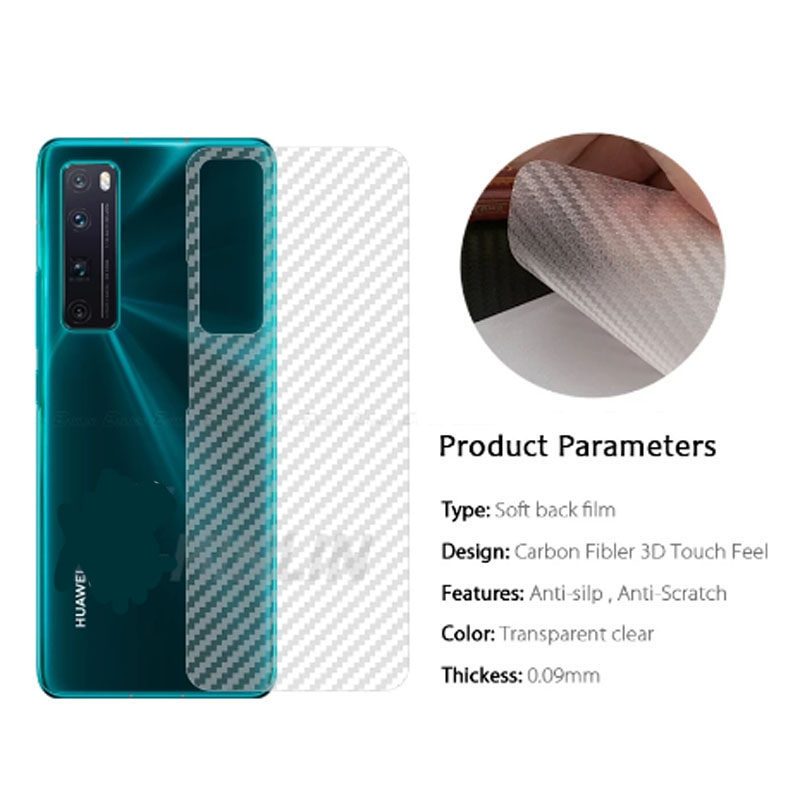 Miếng Dán Sợi Carbon Bảo Vệ Mặt Sau Cho Huawei Nova 7 Se 7i 5t 4 4e 3 3i 3e 2i 2 Lite