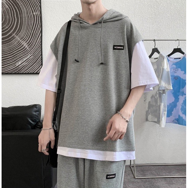Bộ Quần Áo Nam Nữ Unisex Ngắn Tay Có Mũ Mùa Hè Thời Trang  Zenkonu QA NAM 1000109