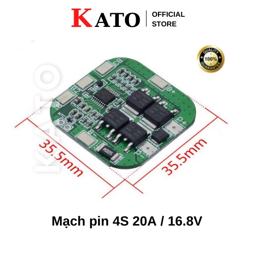 Mạch 4S bảo vệ pin Li-Ion 4S 14.8V / 16.8V 20A pin 18650 KATO-001