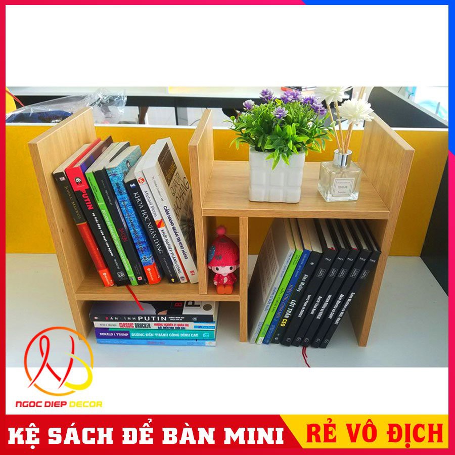 Kệ Sách Để Bàn Gỗ lắp ghép đa năng làm việc tiện lợi thông minh, kệ gỗ để bàn sắp xếp 5 kiểu dáng sáng tạo góc làm việc