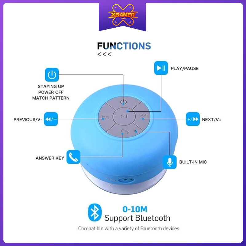 Loa Bluetooth Chống Nước Di Động Mini Ngoài Trời Đầy Màu Sắc Cho Android iOS