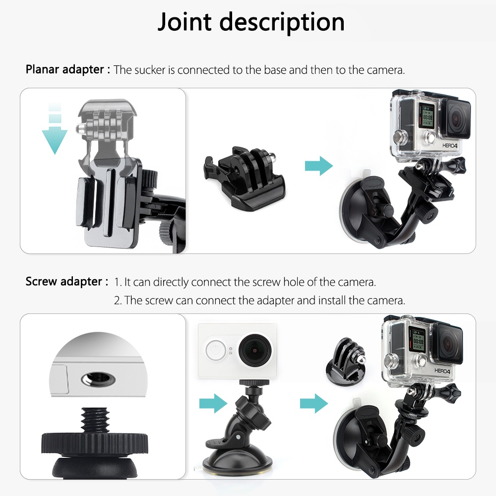 Giá Đỡ Hút Chân Không Gắn Xe Hơi Cho Máy Ảnh Hành Động gopro hero 7 6 5 4 DJI OSMO Action Xiaomiyi 4K VP521