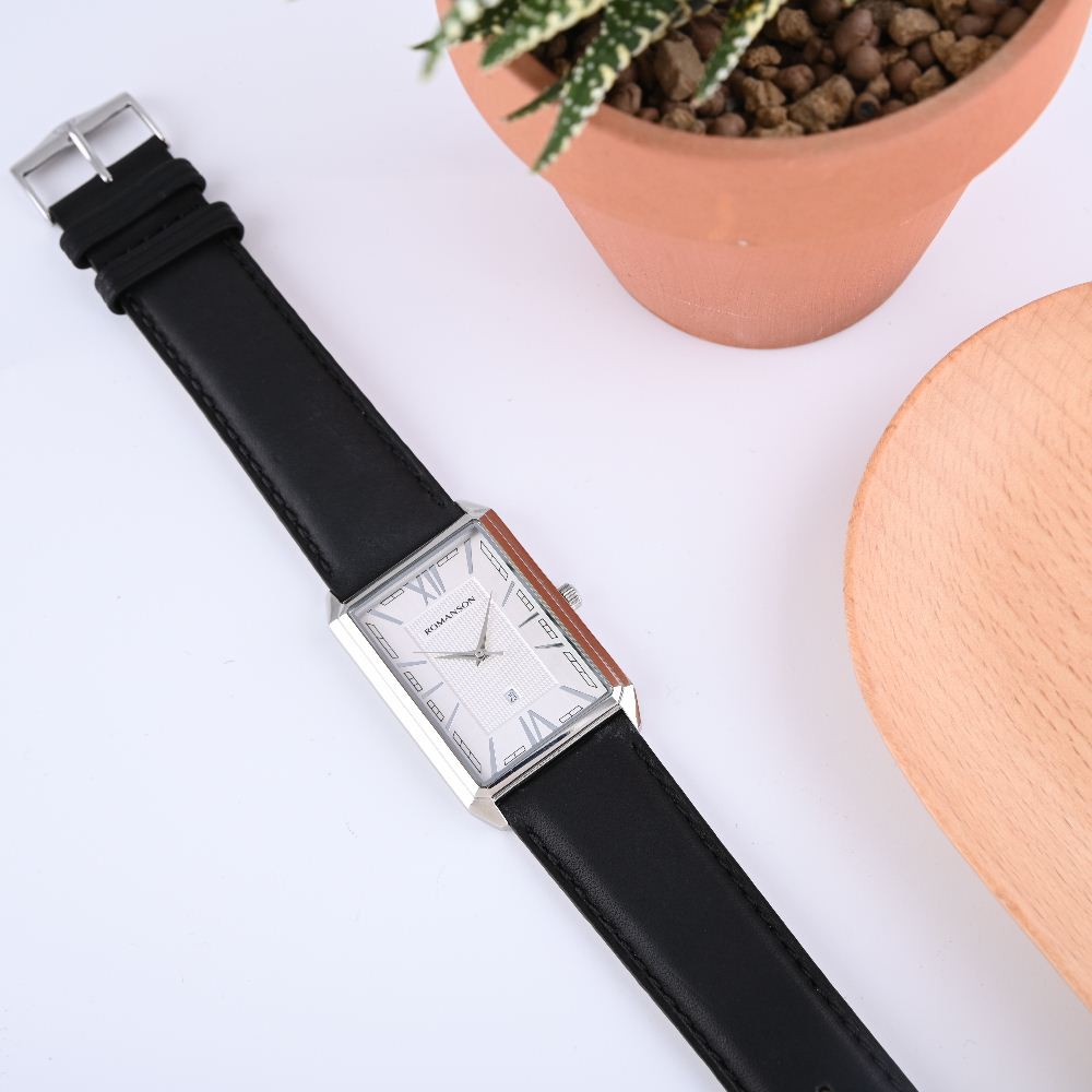 Đồng hồ nam Romanson Man Watch TL4206MWWH nam mặt mỏng máy Thụy Sĩ kính chống xước chống nước dây da cao cấp chính hãng