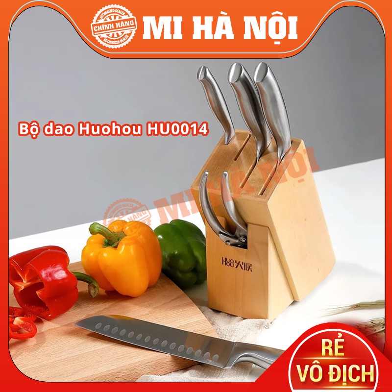 Bộ dao bằng thép kèm chân đế cao cấp HuoHou HU0076 / HU0014